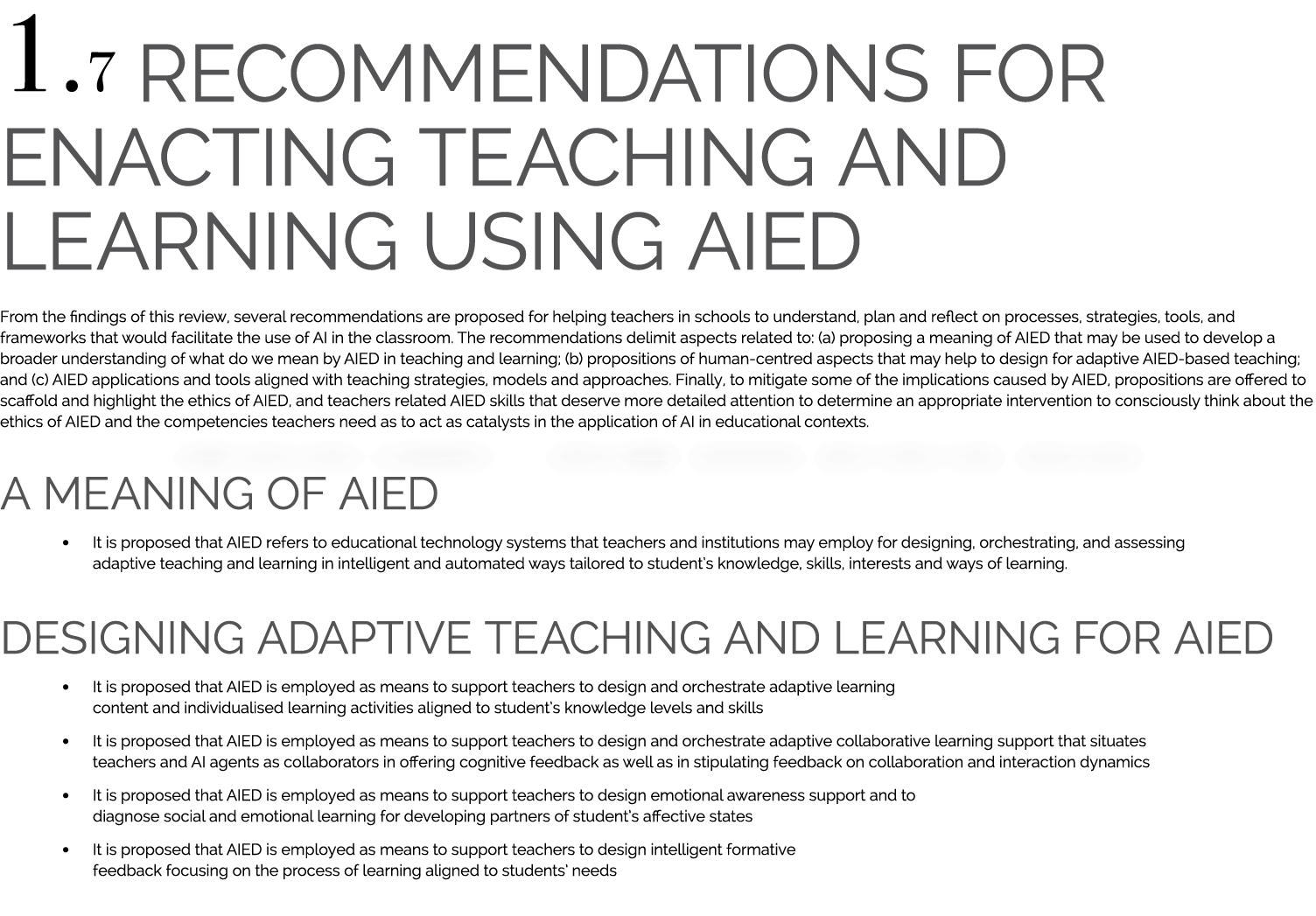 1.7 Recommendations for enacting teaching and learning using AIED From the findings of this review, several recommend...
