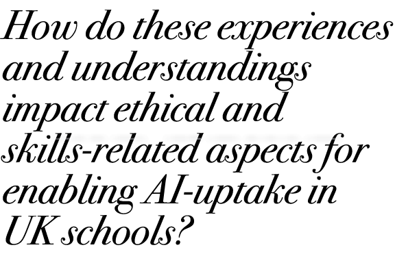 How do these experiences and understandings impact ethical and skills-related aspects for enabling AI-uptake in UK sc...