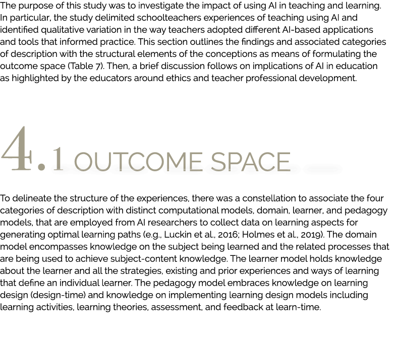 The purpose of this study was to investigate the impact of using AI in teaching and learning. In particular, the stud...