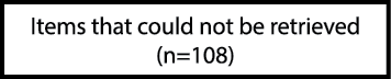 Items that could not be retrieved (n=108)