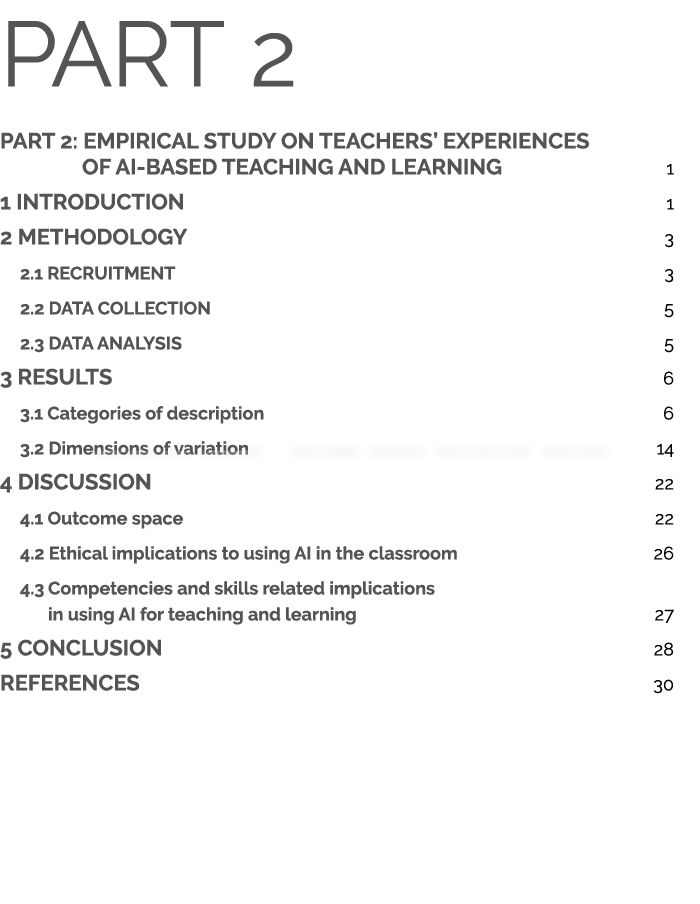 Part 2 PART 2: EMPIRICAL STUDY ON TEACHERS’ EXPERIENCES OF AI-BASED TEACHING AND LEARNING 1 1 INTRODUCTION 1 2 METHO...
