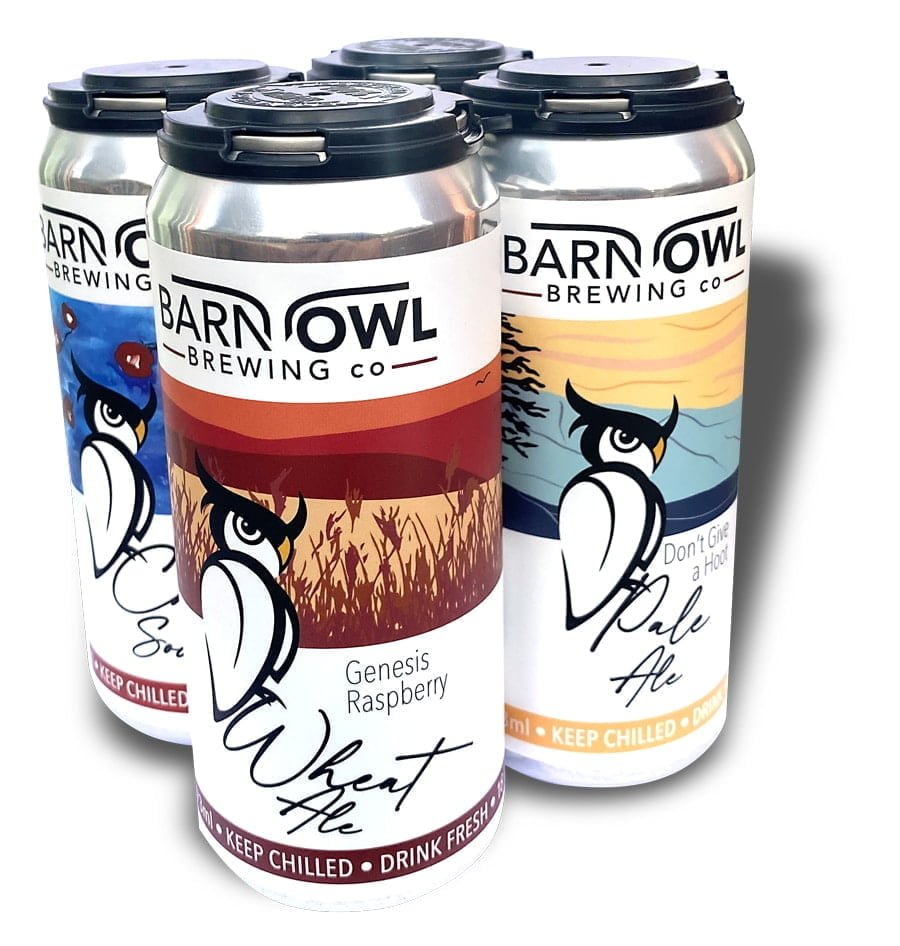 Barn Owl Brewing Beer Can Labels - 4 pack tall Boys 16oz 473ml