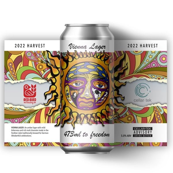 Custom promotional beer can label 473ml-to-Freedom
